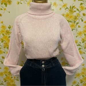 Women's Pink Turtleneck Sweater fitted size M